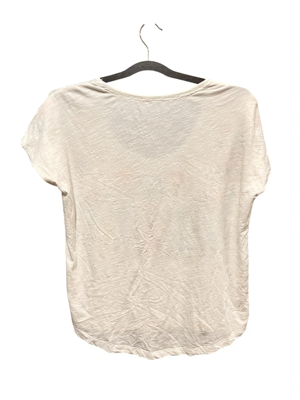 Sundance Short-Sleeve Scoop Neck Slub Tee Floral Embroidery Medium Boho Peasant - Picture 2 of 4